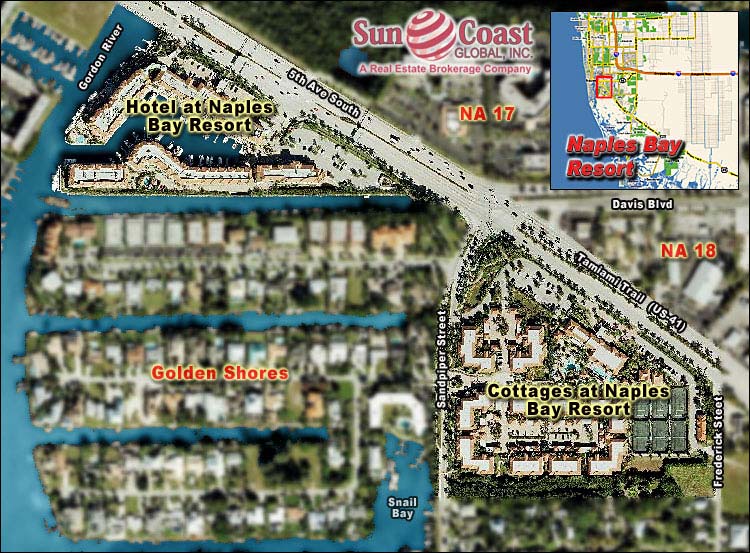 Naples Bay Resort Overhead Map