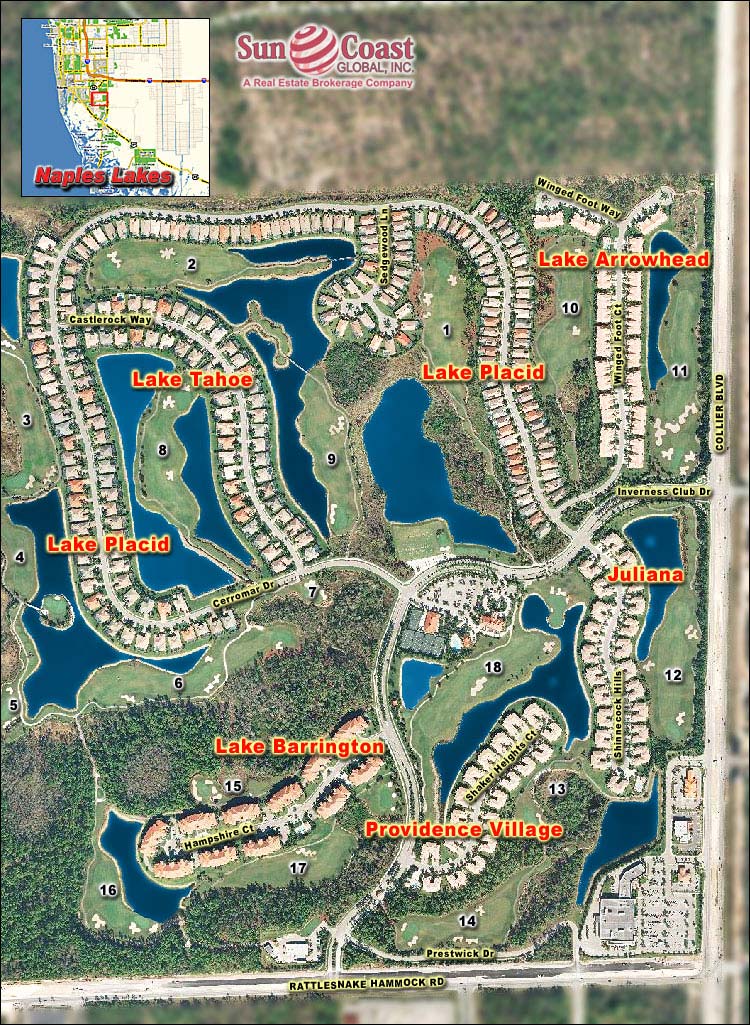 Naples Lakes Country Club Overhead Map