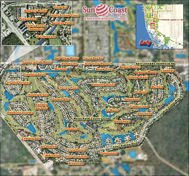 Lely Country Club Overhead Map
