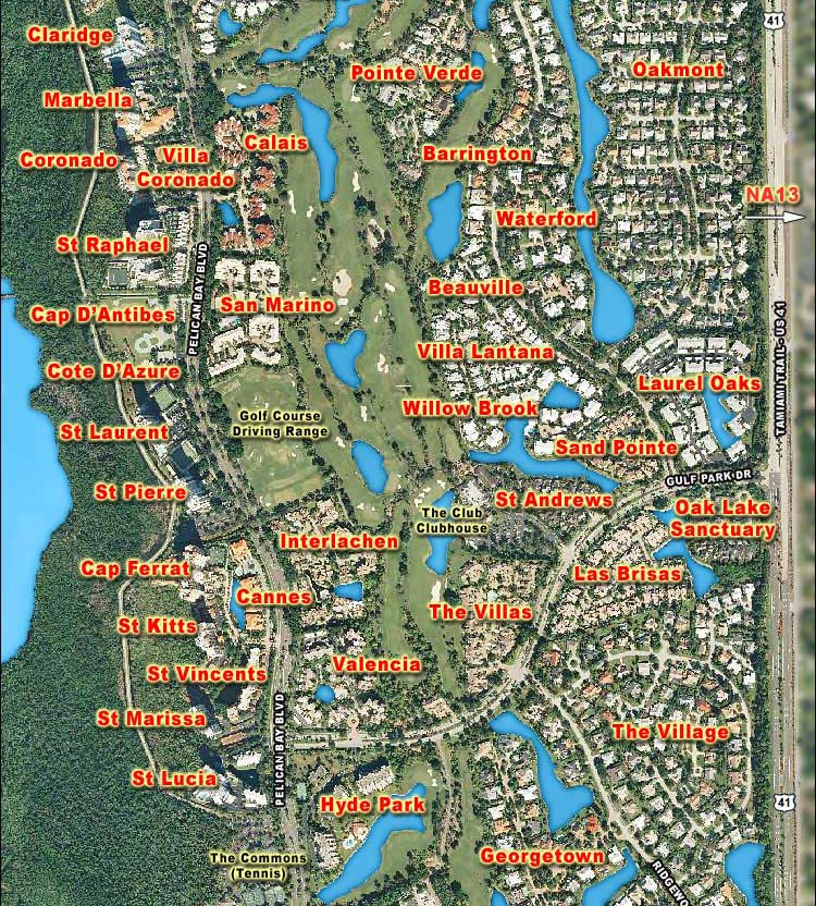 Pelican Bay Overhead Map (Middle)
