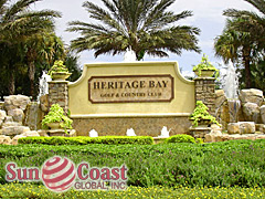 HERITAGE BAY 24 hour manned gated entrance with metal swing gate