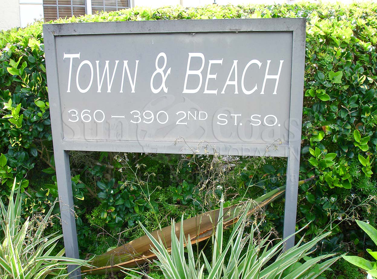 Town And Beach Signage