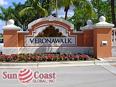VERONA WALK entrance sign