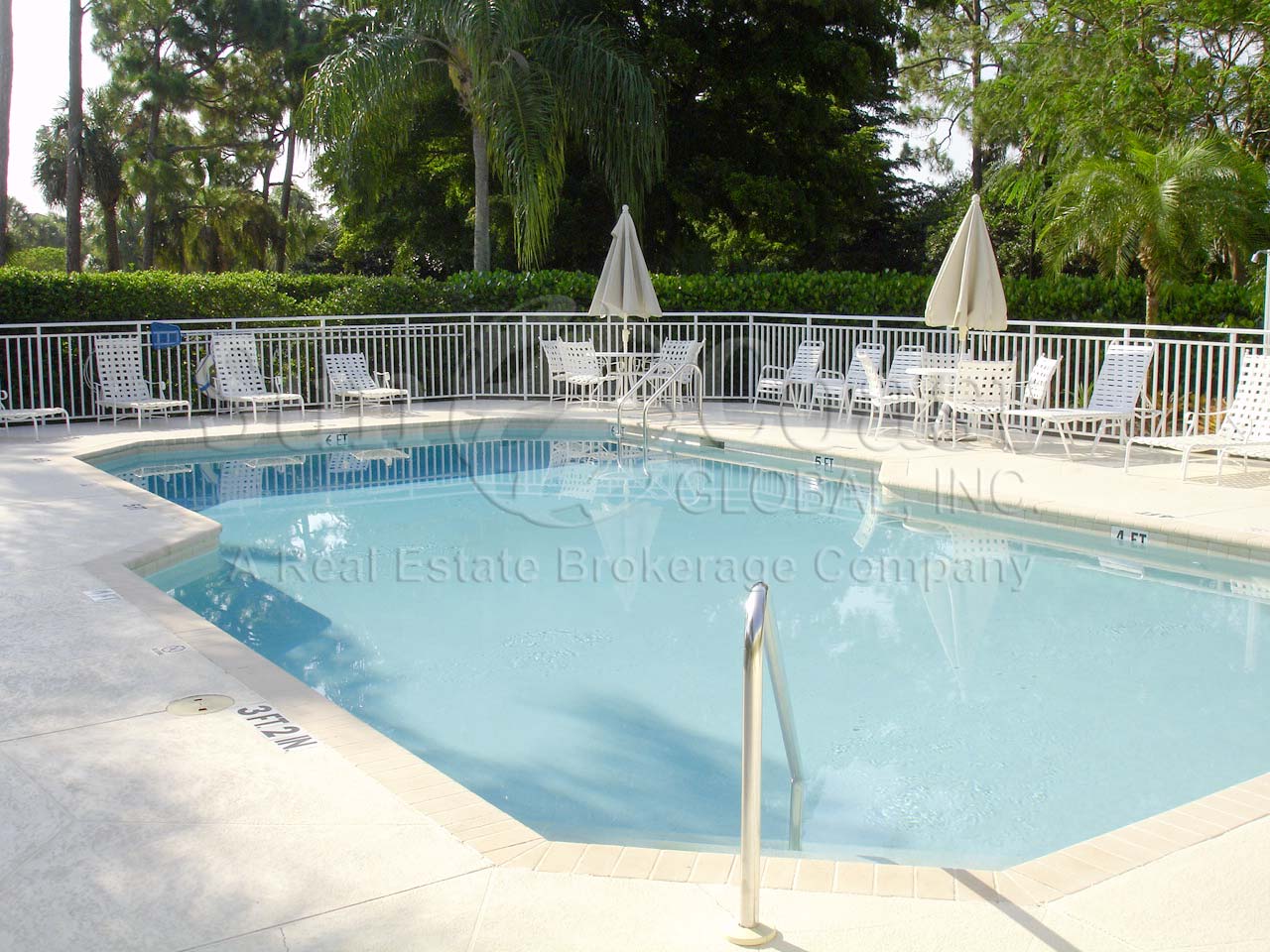 3-6 foot Community pool  with stamped pool area