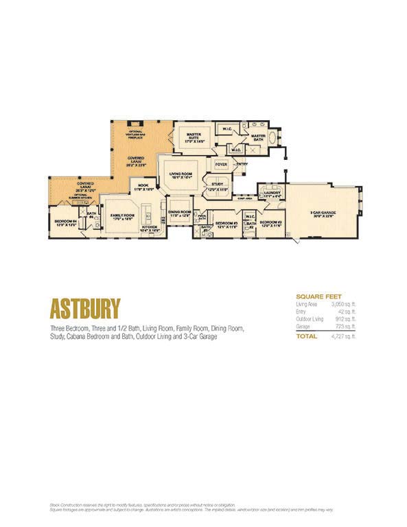 Astbury Floor Plan in Quail West, Stock Construction