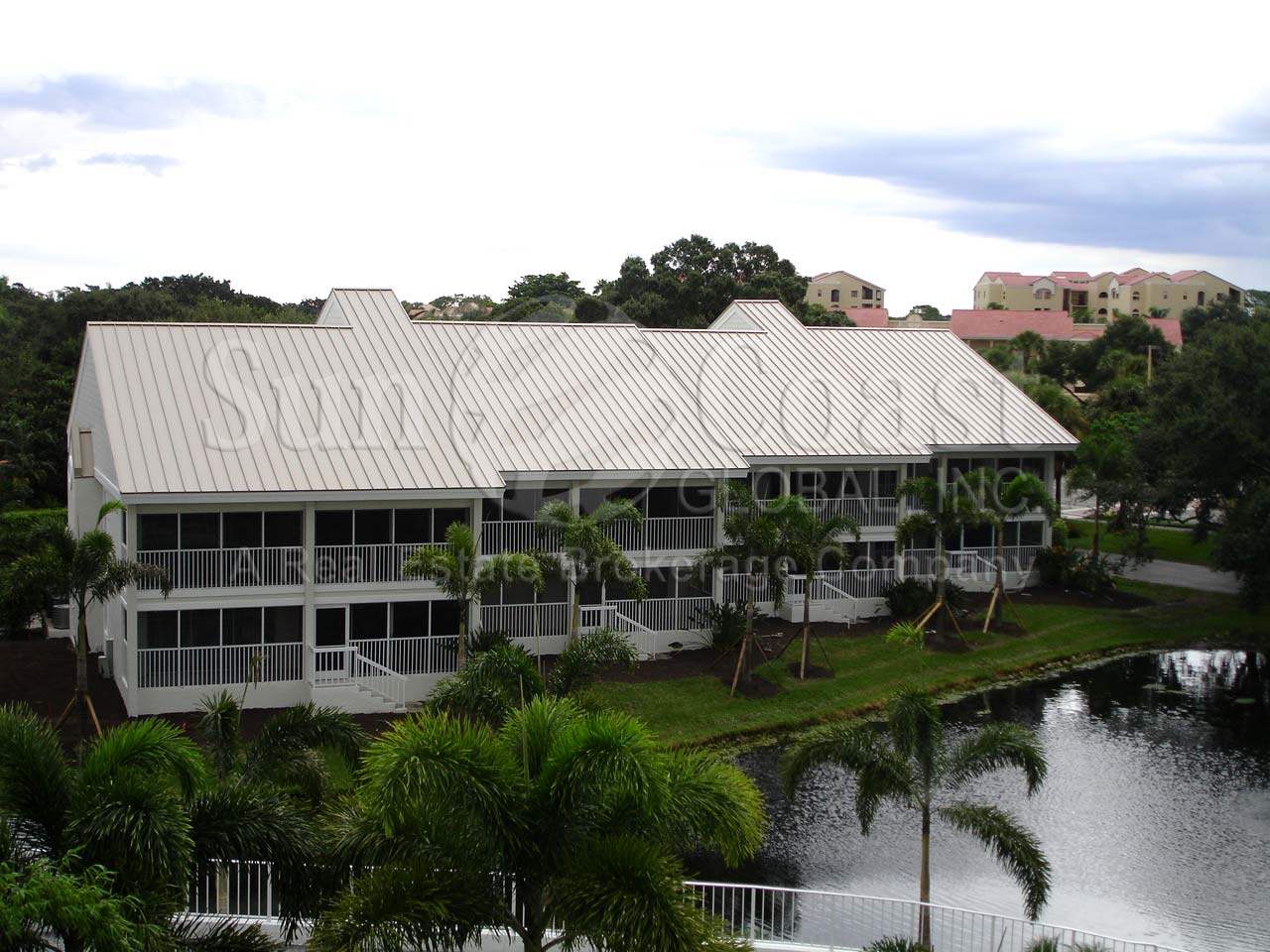 View of the St Lucia Condominiums and Lanais overlooking the Community Lake