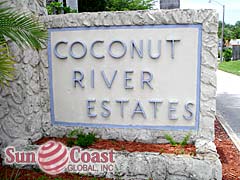 COCONUT RIVER Community Sign