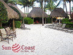 LELY RESORT Players Club has a beachy area with huts